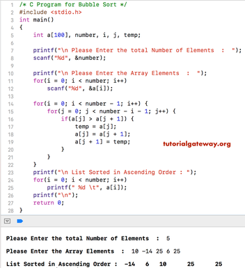 What is Bubble Sort in C, DataTrained