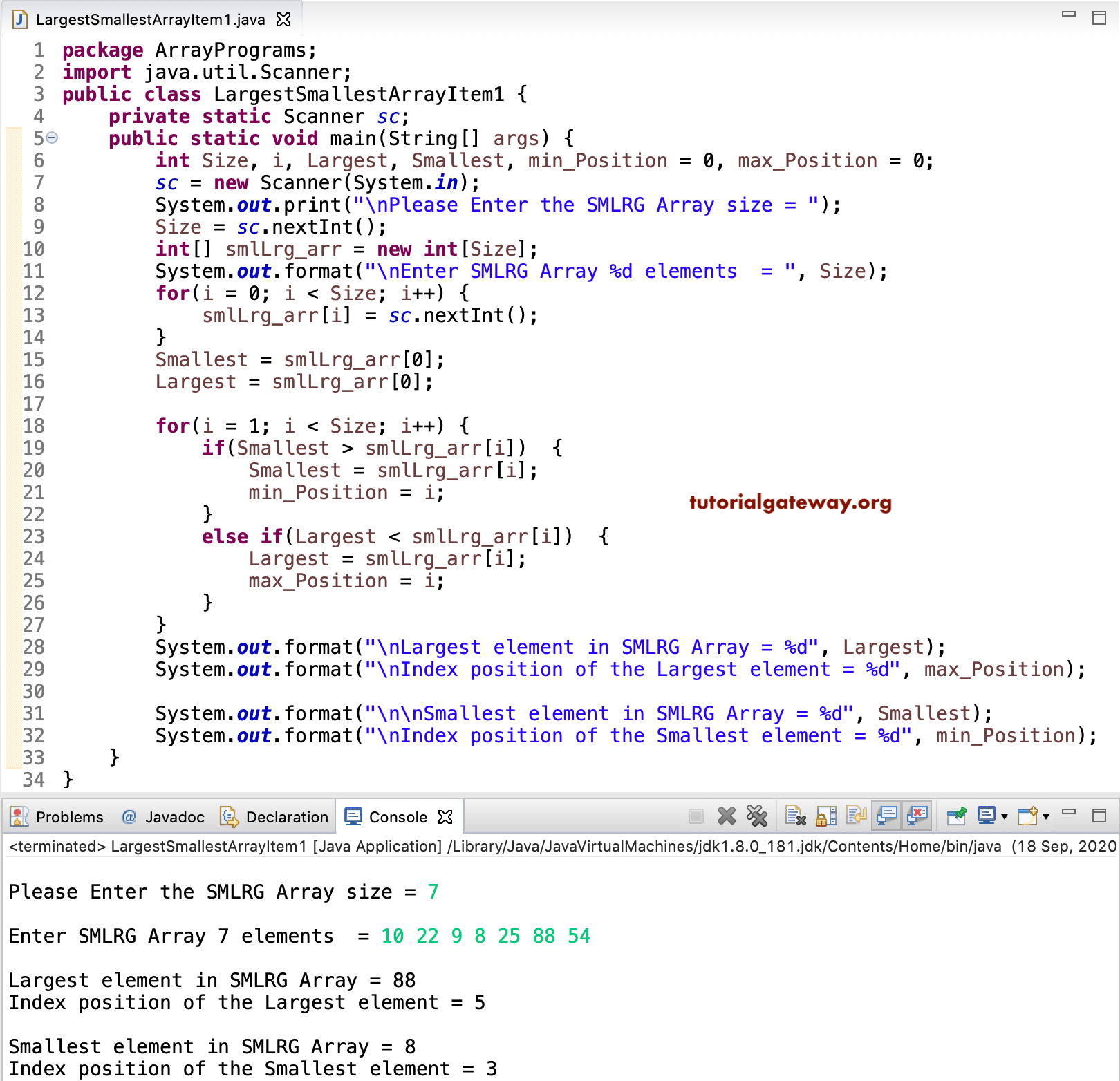 Java Program To Find Smallest And Largest Element In An My Xxx Hot Girl
