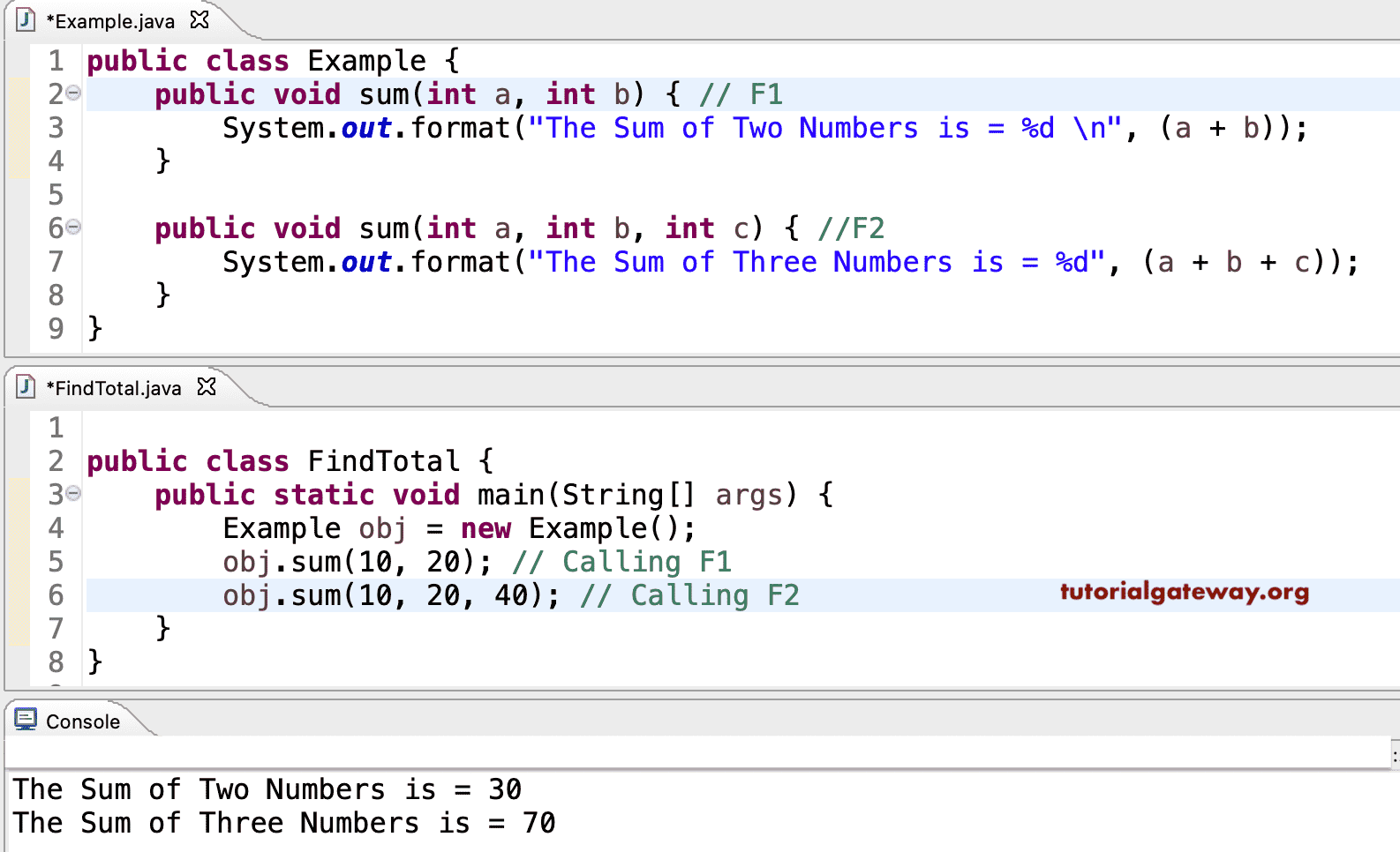 Method overloading in Java - Tutorial