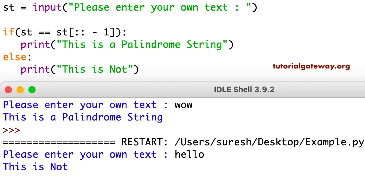 Python Program To Check A Number Or String Is Palindrome Stackhowto