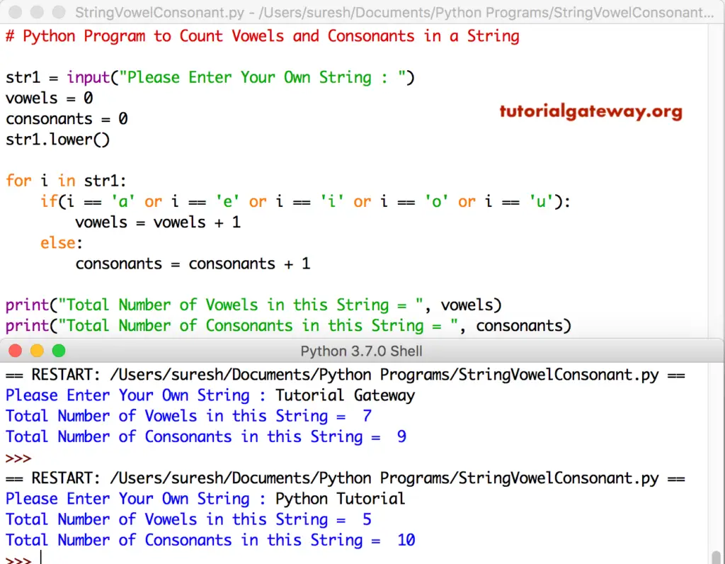Python Program To Count Vowels And Consonants In A String My XXX Hot Girl
