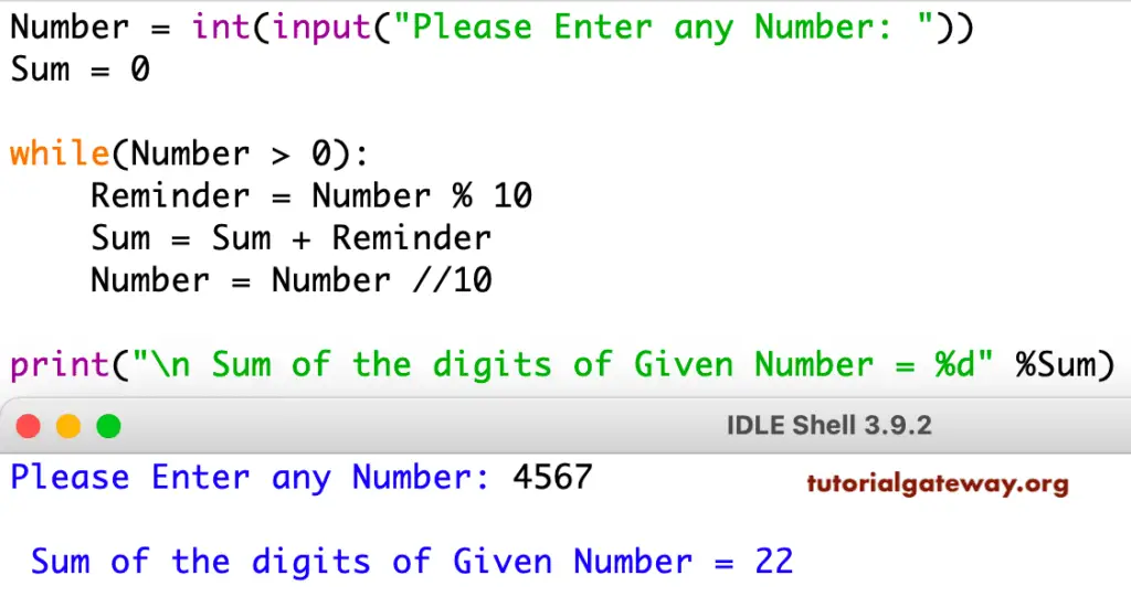 python-program-to-find-sum-of-digits-of-a-number