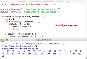 Python Program To Print Prime Numbers From 1 To 100
