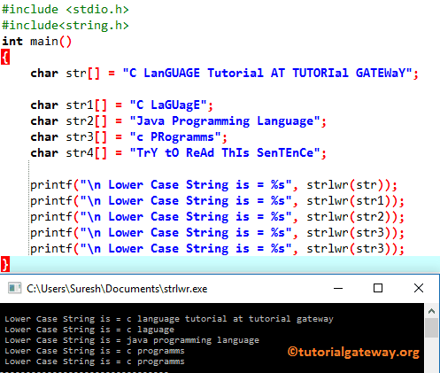 Strlwr In C Programming